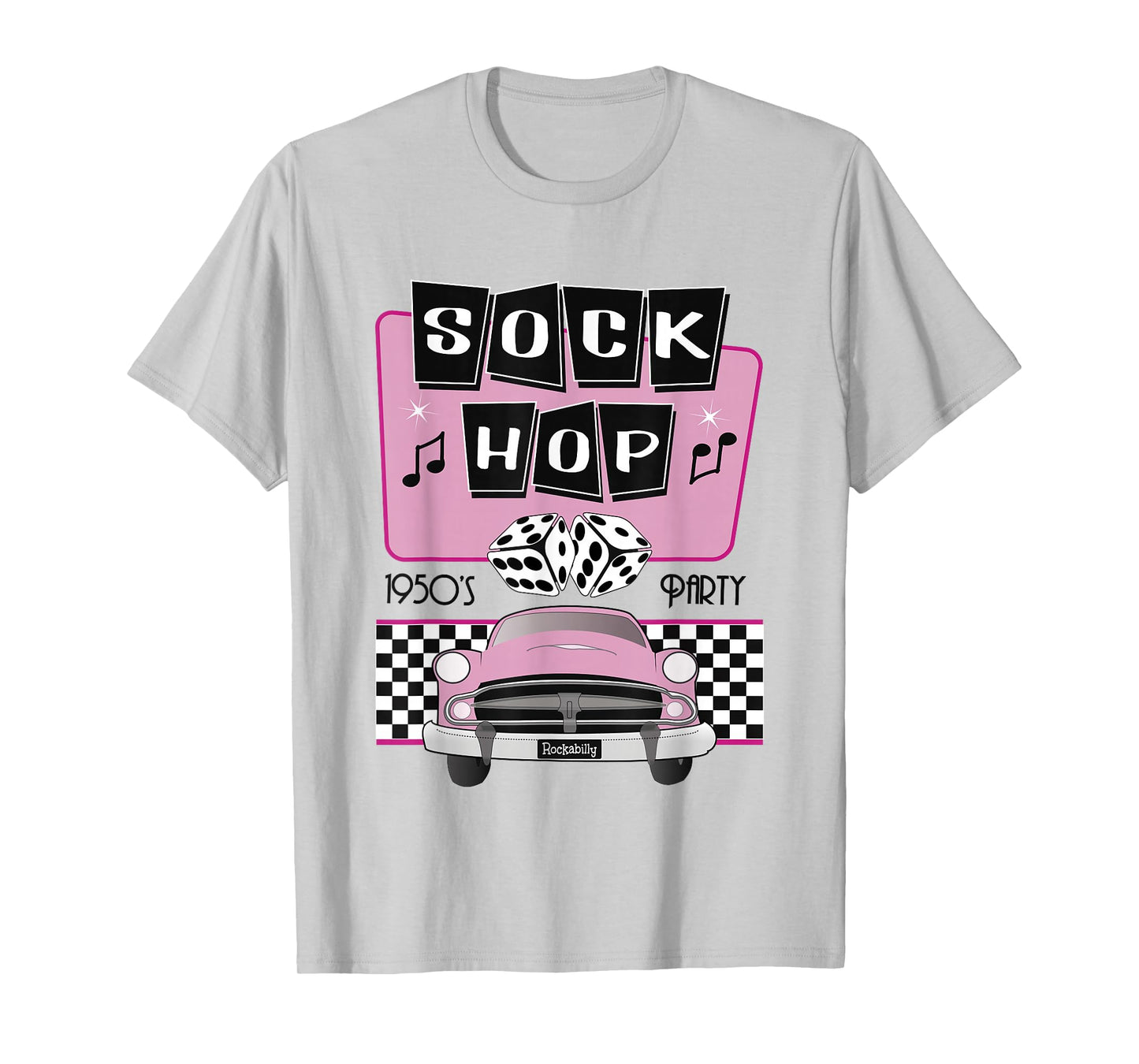 50s Sock Hop Dance Retro 1950s Party Doo Wop Rockabilly Pink T-Shirt