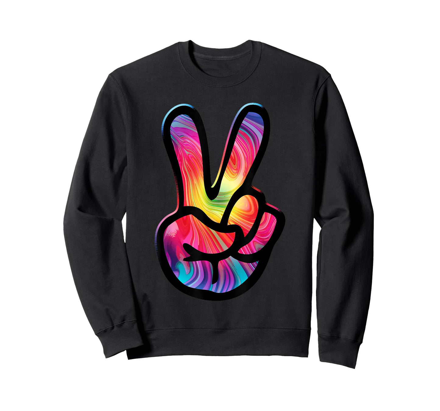 60s 70s Tie Dye Peace Hand Sign Shirt - Hippie T-Shirt