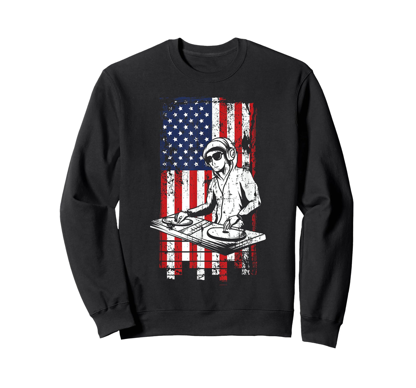 4th of July American Flag DJ Music Lover Turntable Gifts T-Shirt