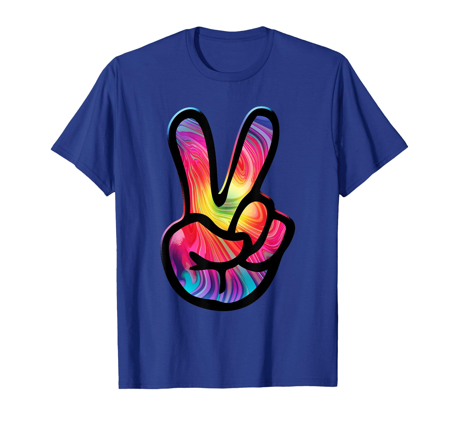 60s 70s Tie Dye Peace Hand Sign Shirt - Hippie T-Shirt