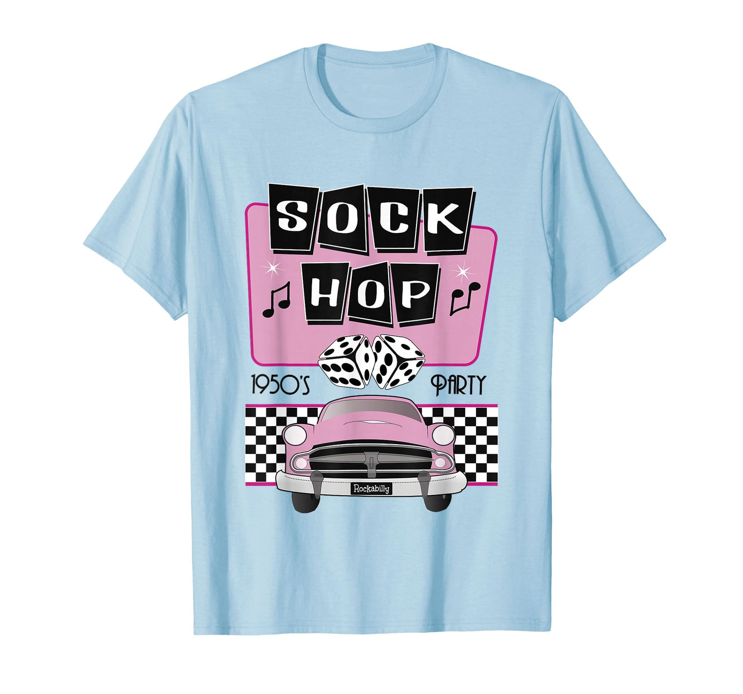 50s Sock Hop Dance Retro 1950s Party Doo Wop Rockabilly Pink T-Shirt