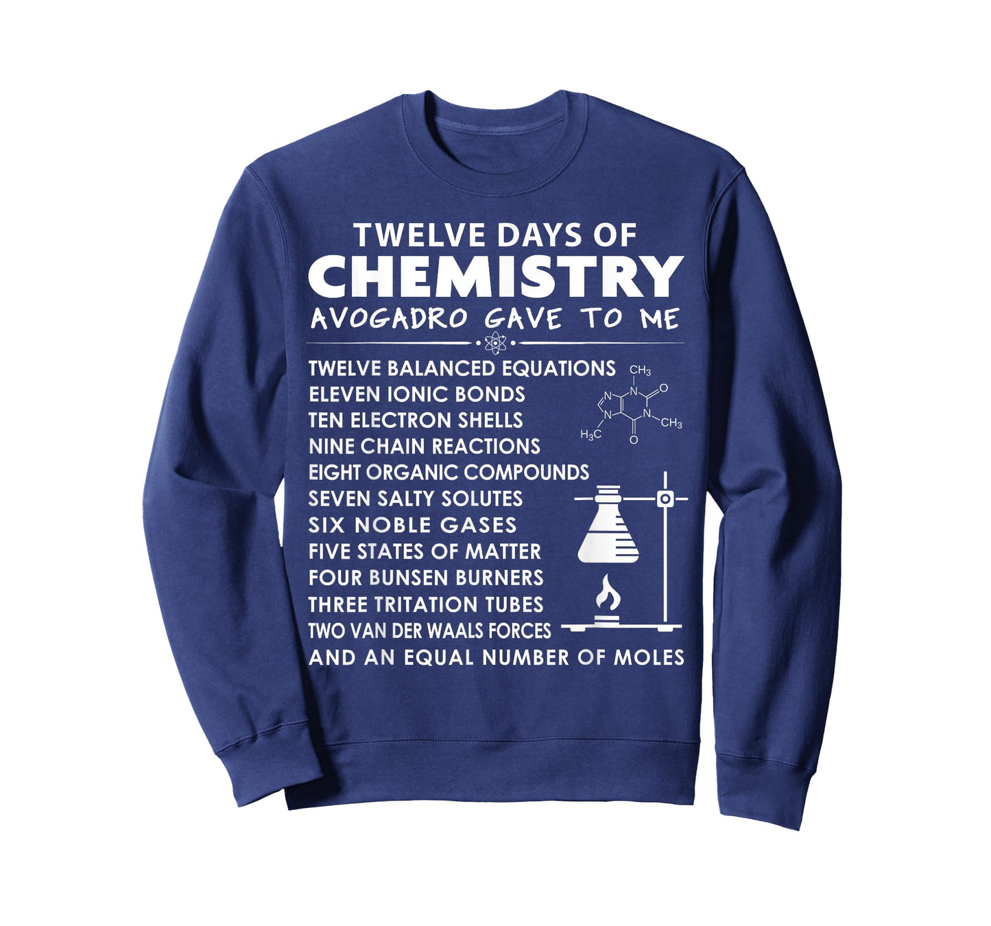 12 Days of Chemistry - Chemistry Teacher Christmas T-Shirt for Men Women Kids