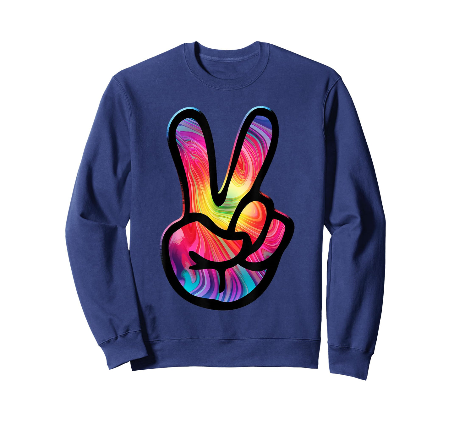 60s 70s Tie Dye Peace Hand Sign Shirt - Hippie T-Shirt