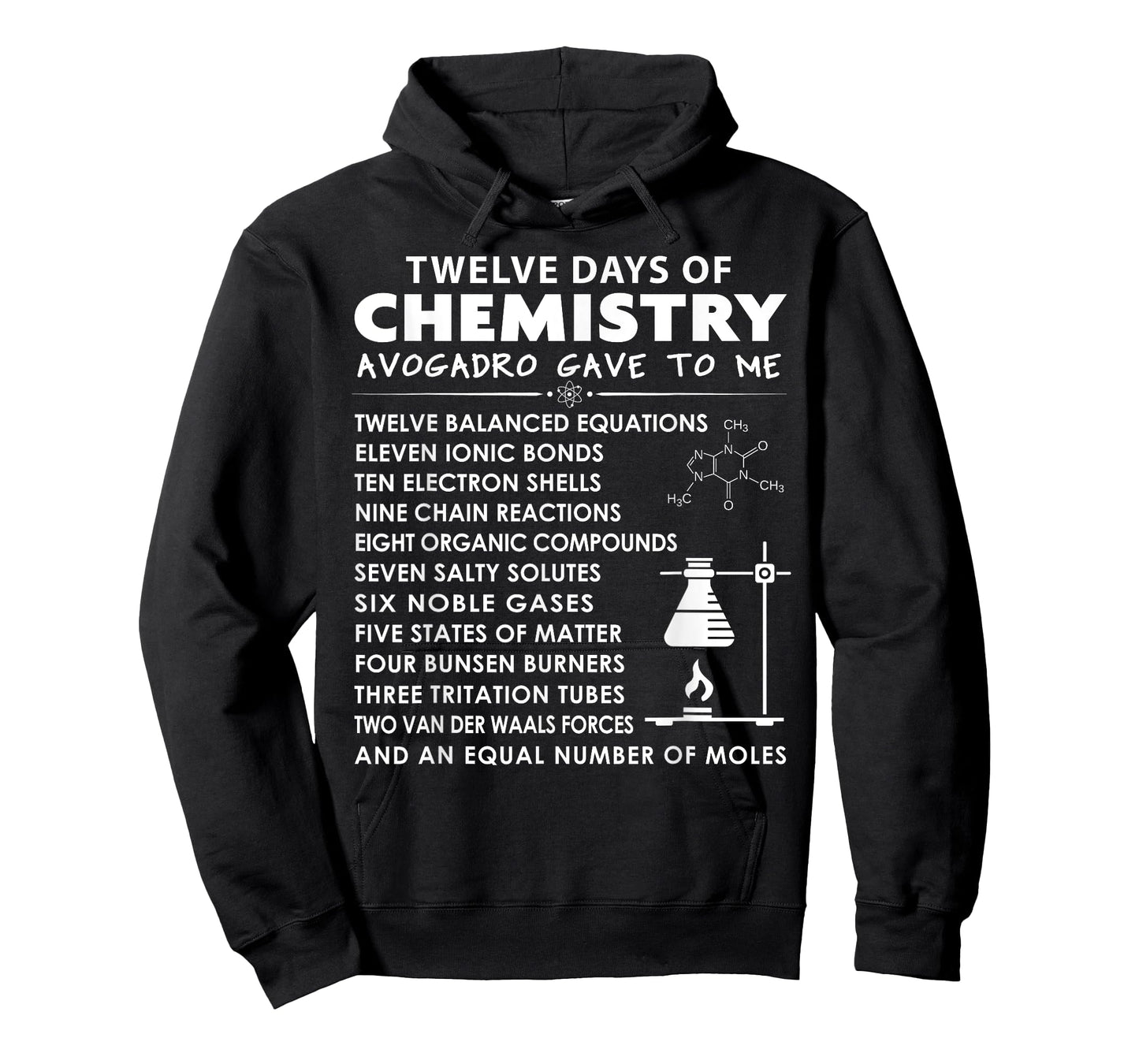 12 Days of Chemistry - Chemistry Teacher Christmas T-Shirt for Men Women Kids