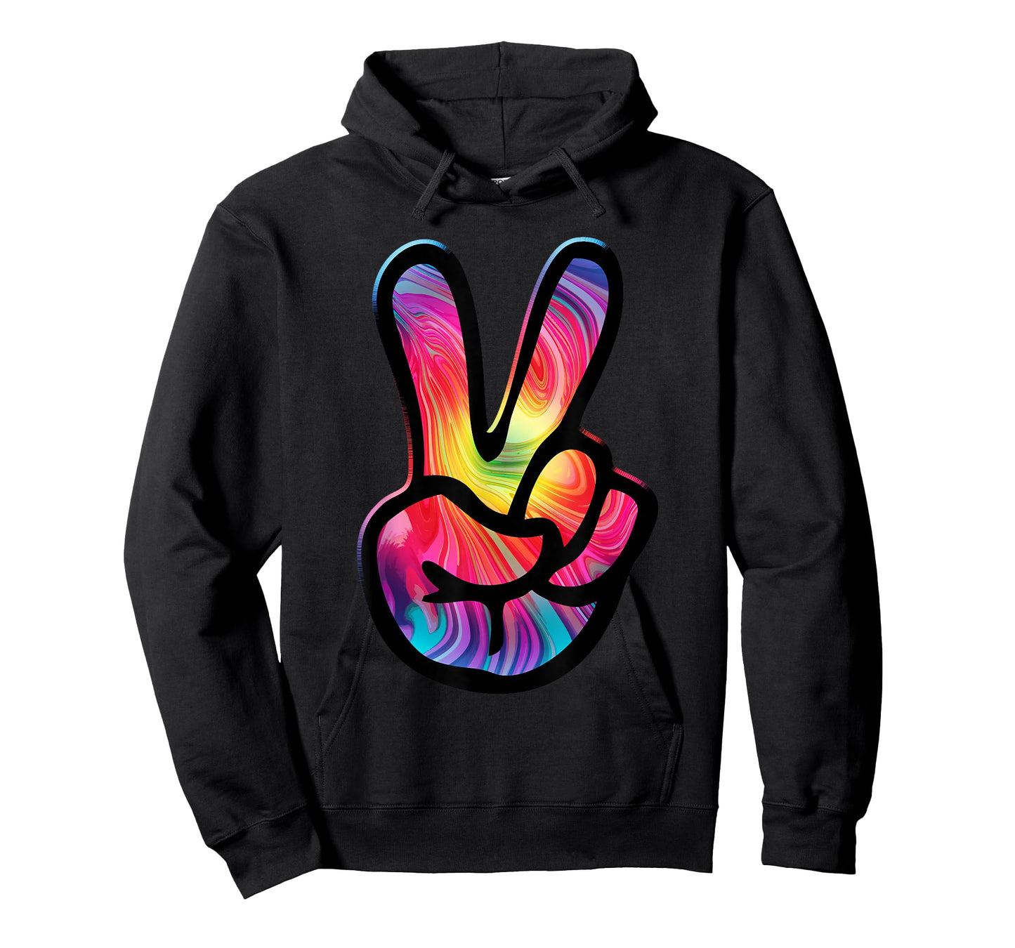 60s 70s Tie Dye Peace Hand Sign Shirt - Hippie T-Shirt