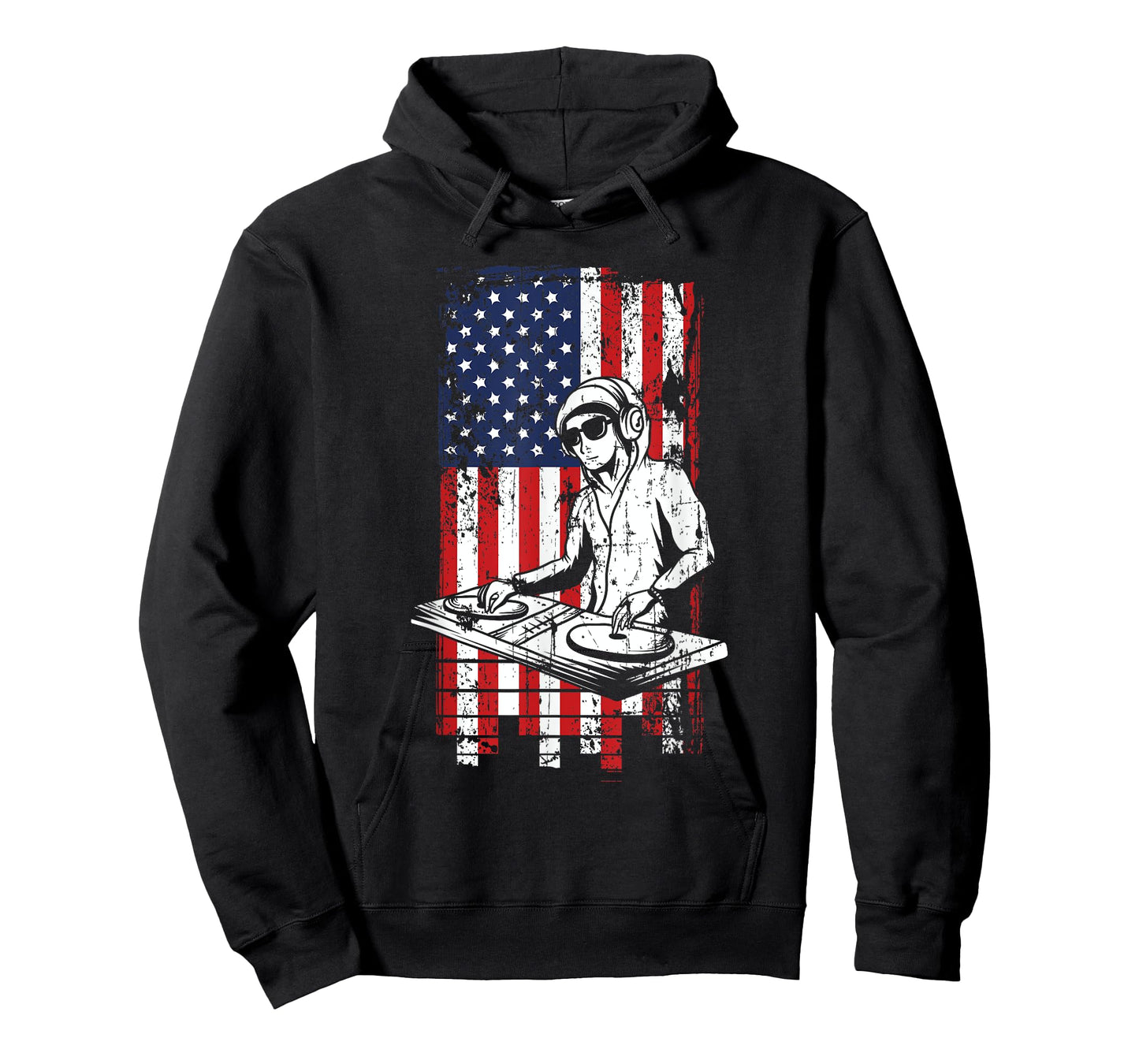 4th of July American Flag DJ Music Lover Turntable Gifts T-Shirt